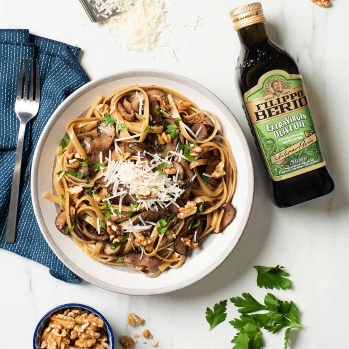 Wholewheat mushroom fettuccine 
