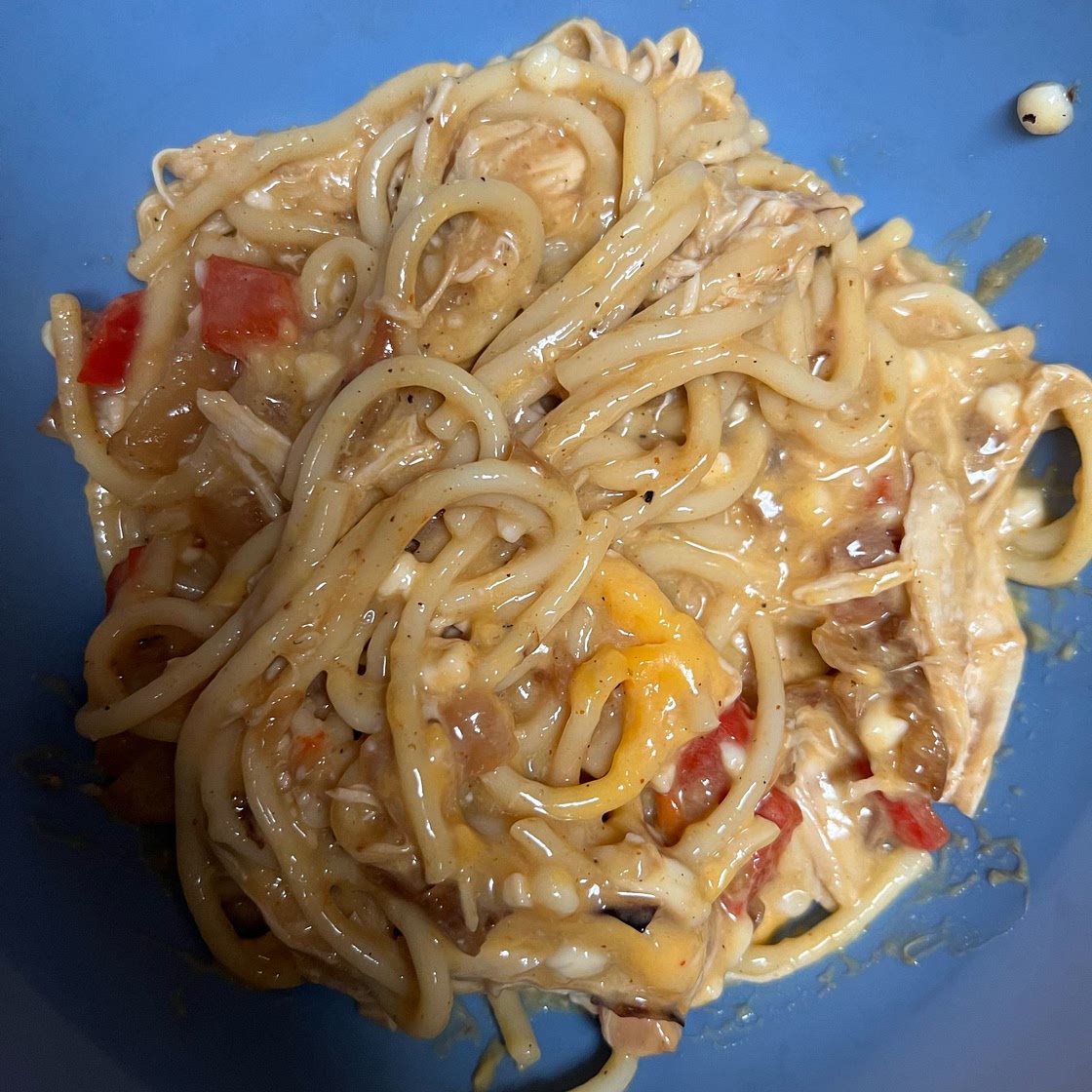 Tex Mex Cheesy Chicken Spaghetti