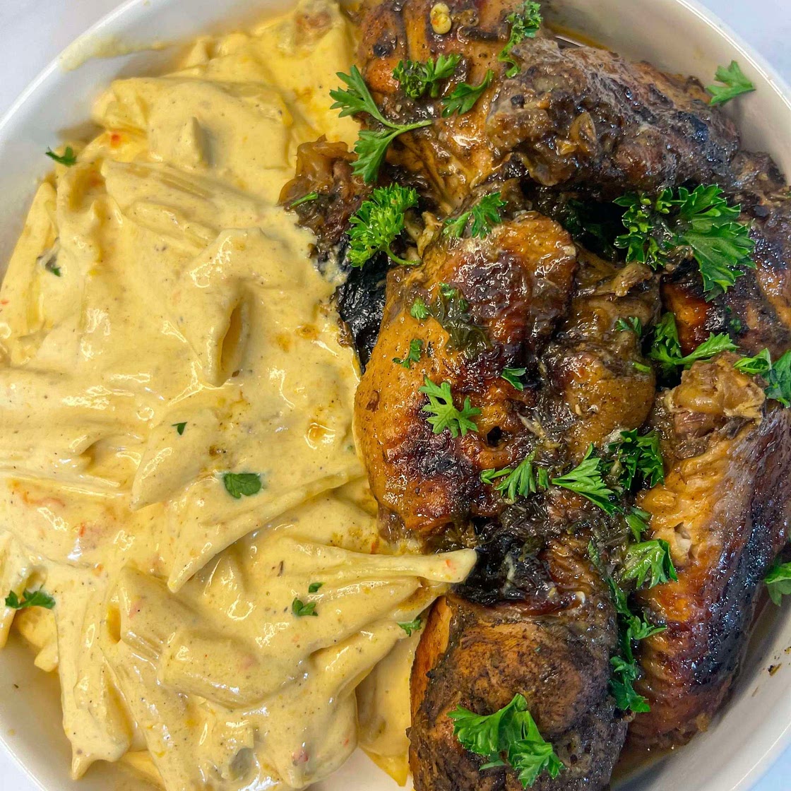 Honey Jerk Stew Chicken 