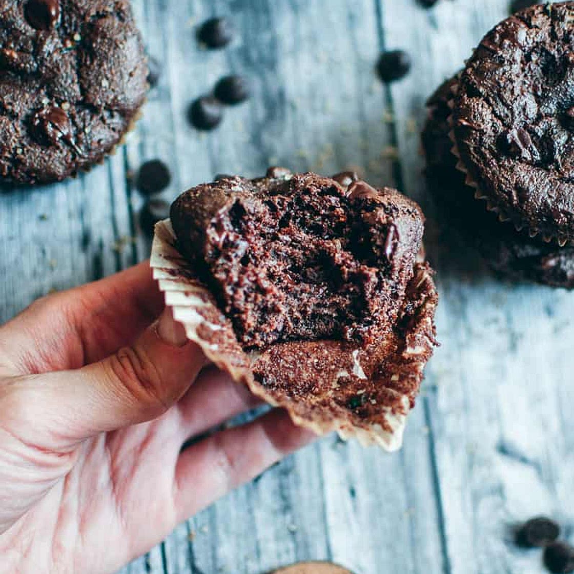 Gluten-Free Vegan Chocolate Zucchini Muffins