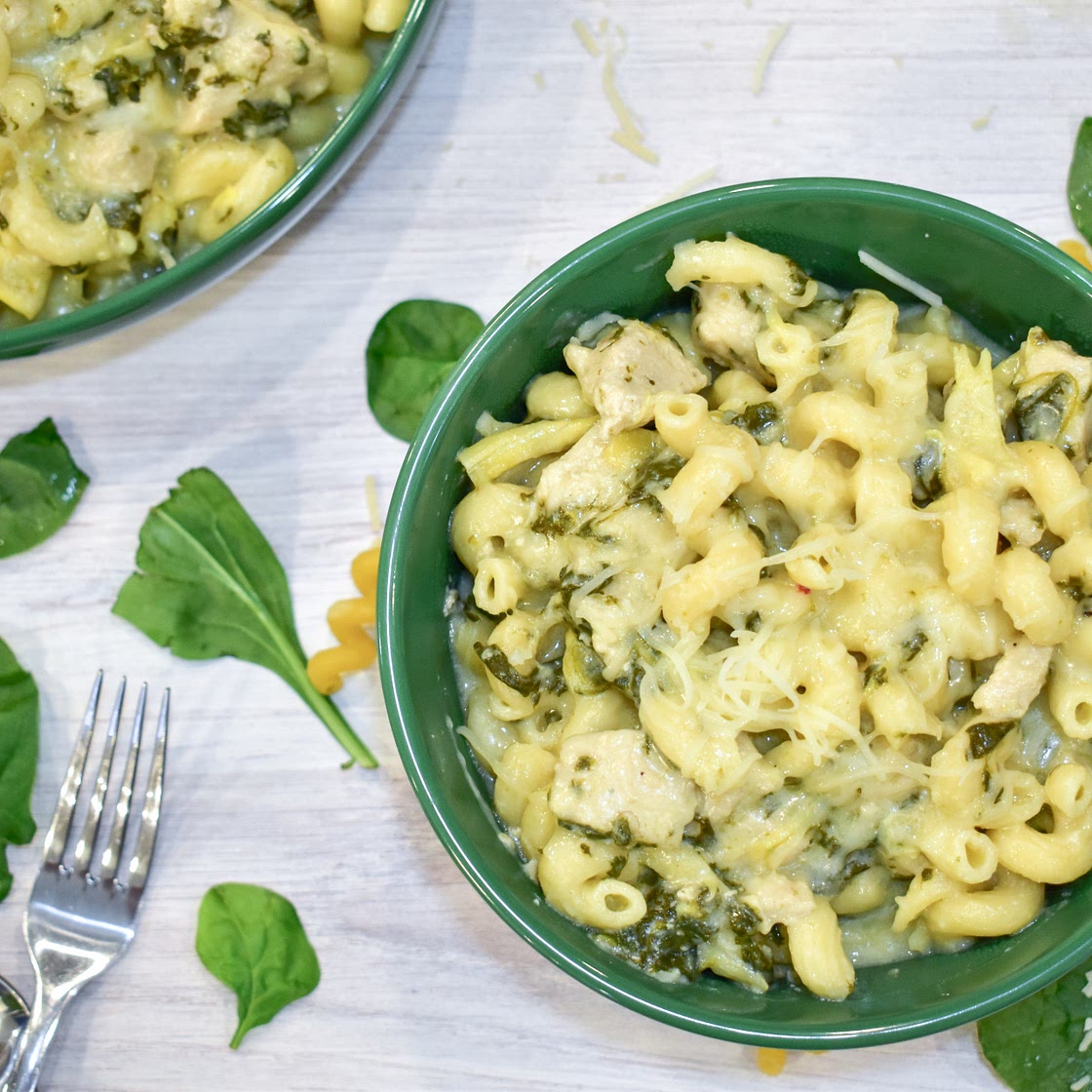 Instant Pot Chicken, Spinach, and Artichoke Pasta