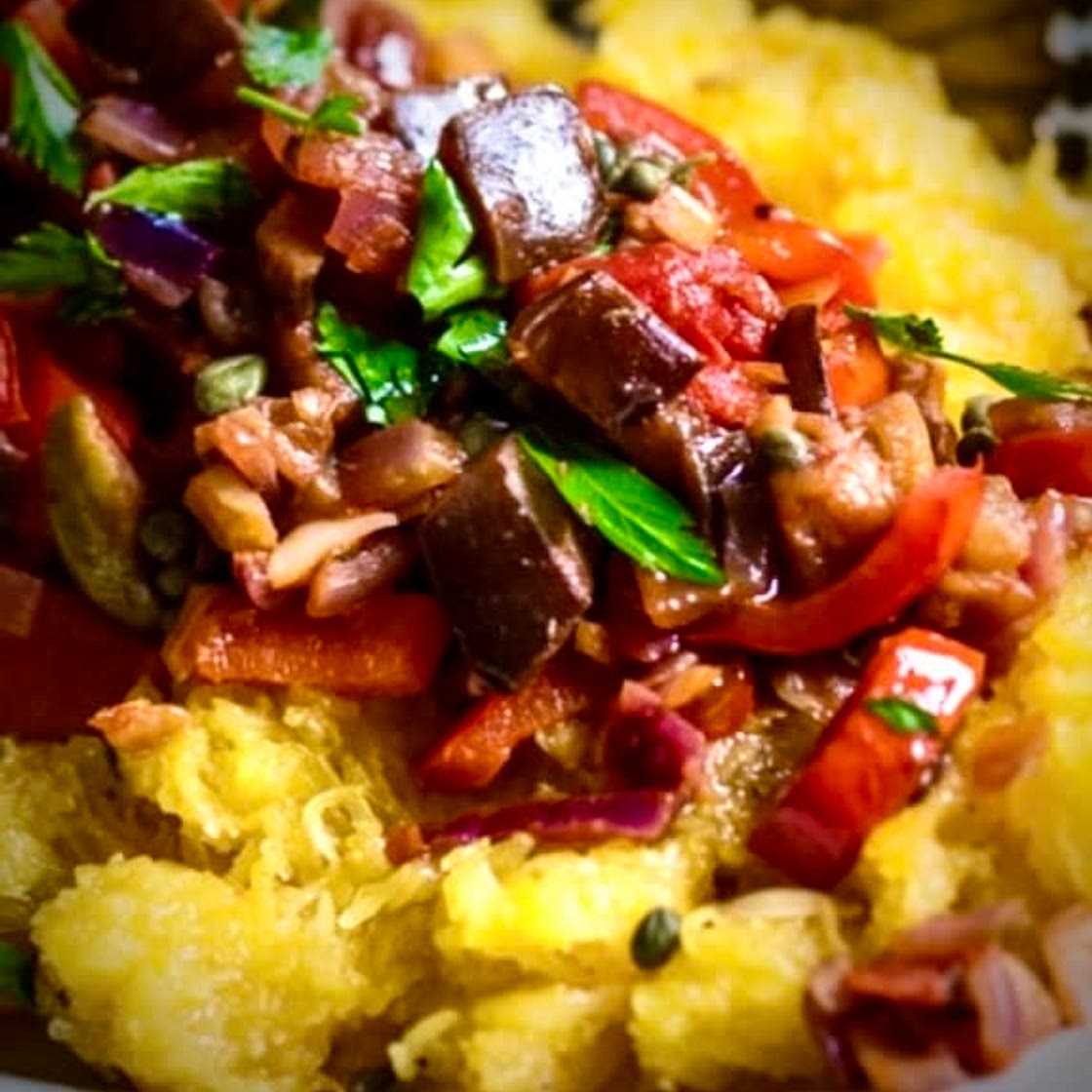 Mutabbal Squash with Eggplant & Tomato 