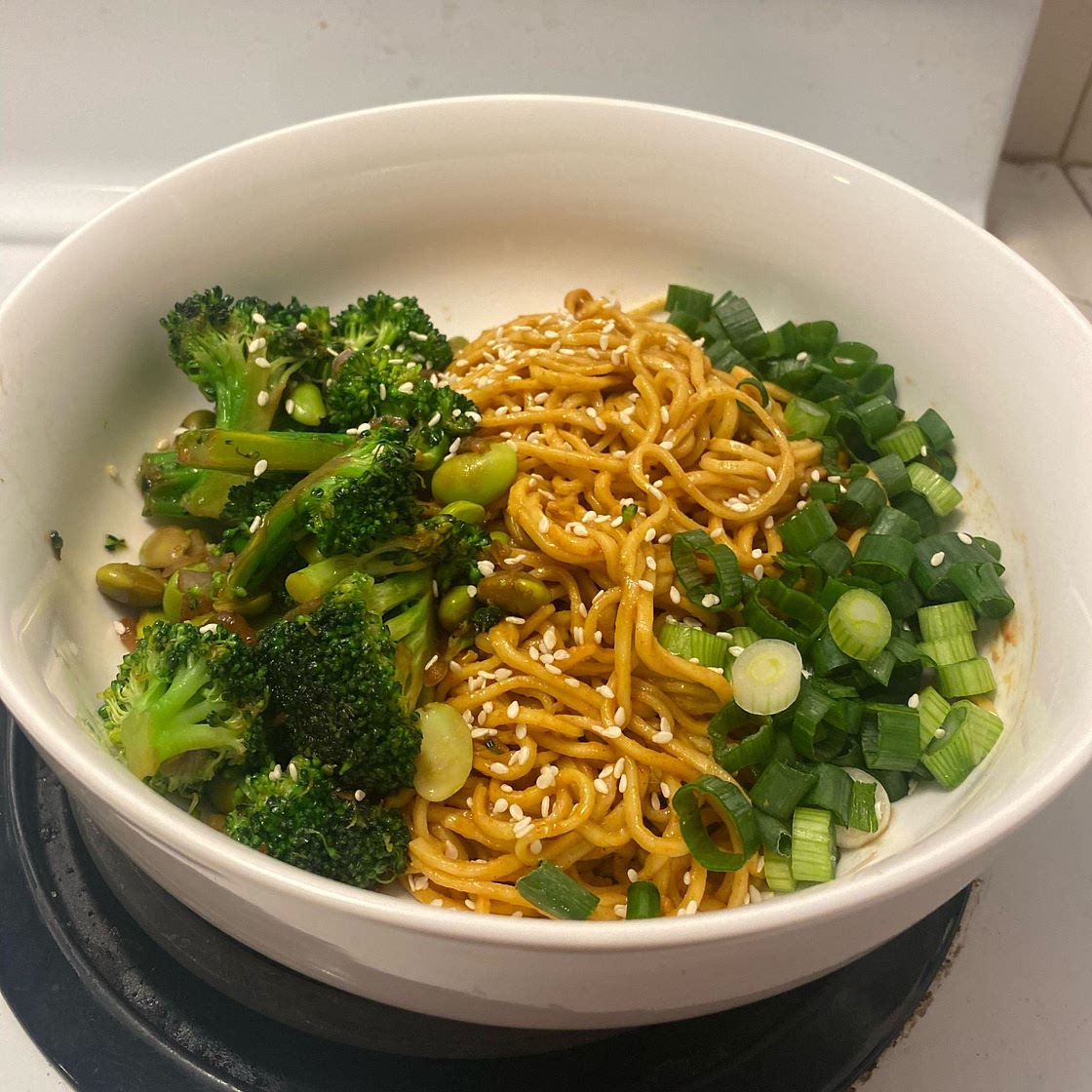 Garlic Sriracha Noodles with Broccolini