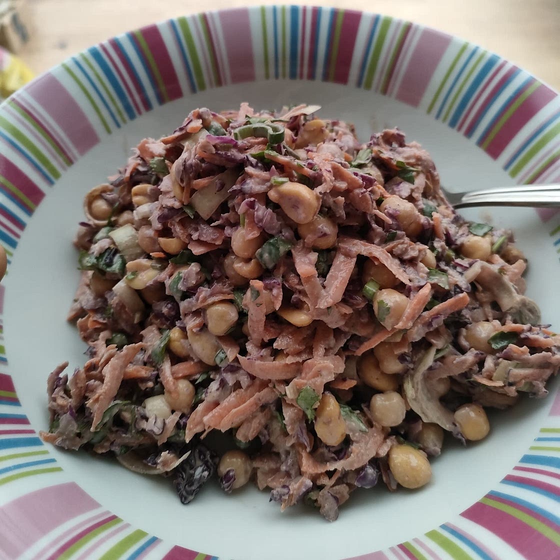 Chopped Thai Chickpea Salad with Curry Peanut Dressing