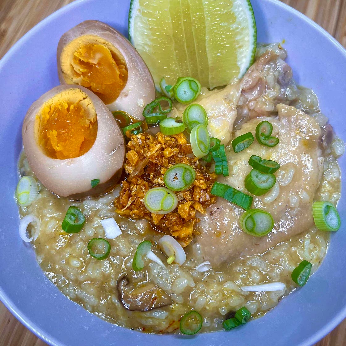 Chicken and Mushroom Arroz Caldo