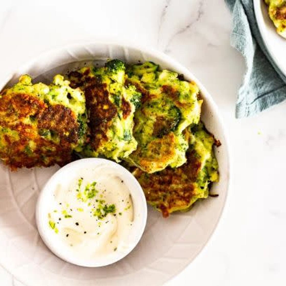 Cheesy Broccoli & Zucchini Fritters