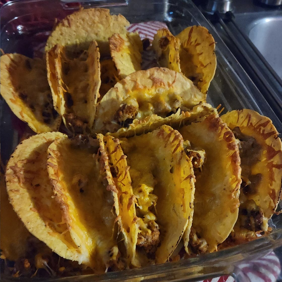 Weeknight Cheesy Baked Chipotle Chicken Tacos with Cilantro Lime Ranch