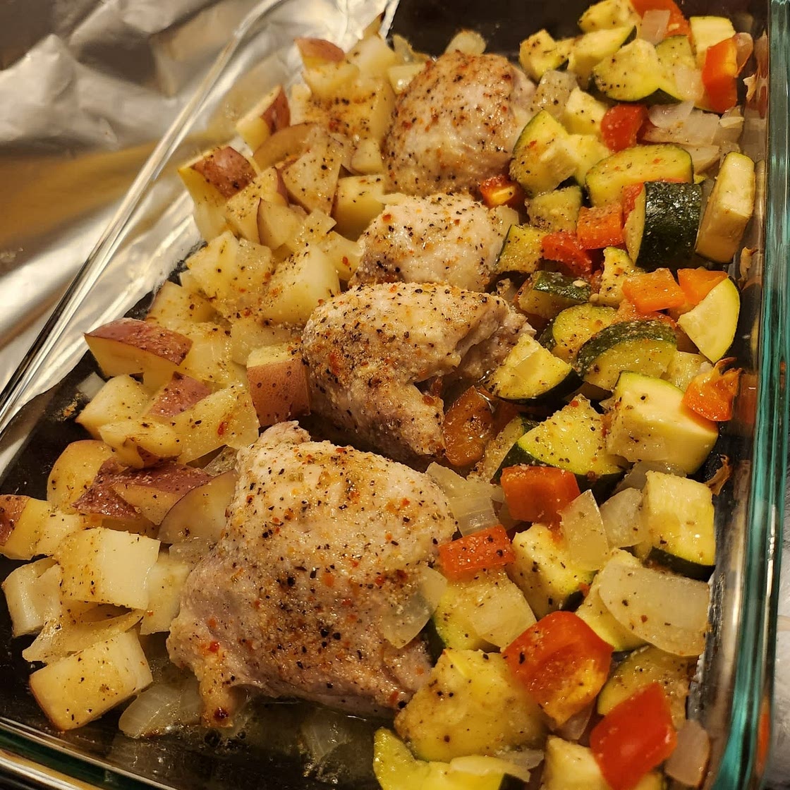 Italian Chicken Potato and Green Bean Bake