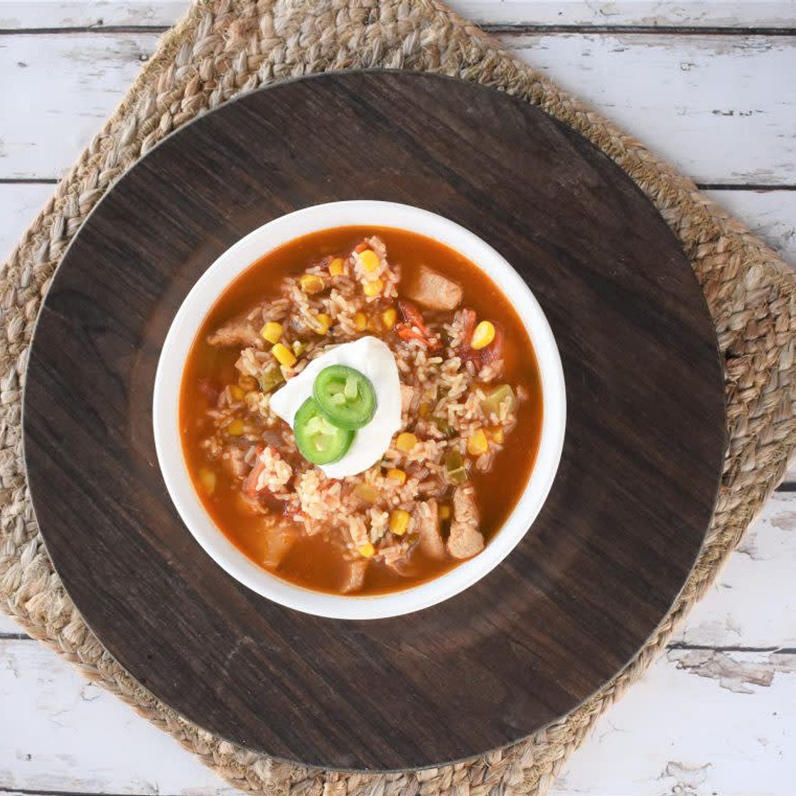 Slow Cooker Southwest Chicken Rice Soup