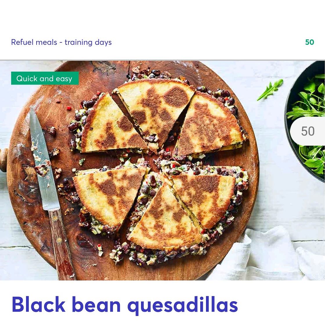 Black bean quesadillas
