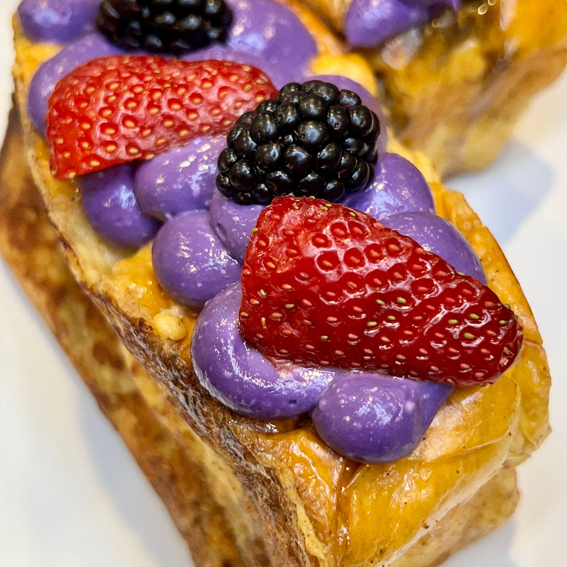 Ube Cream Stuffed French Toast 