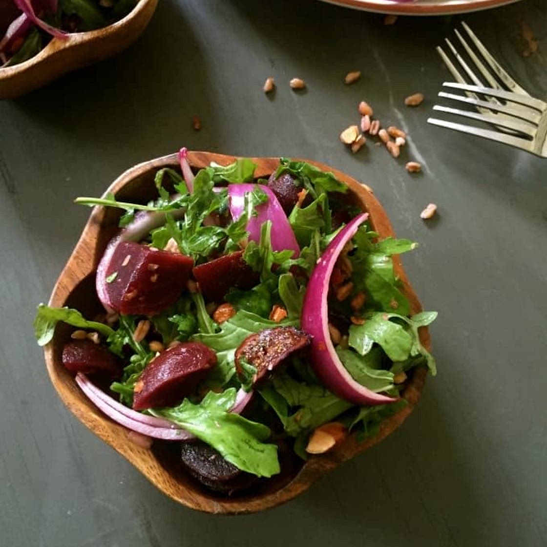 Farro Roasted Beet Arugula Salad