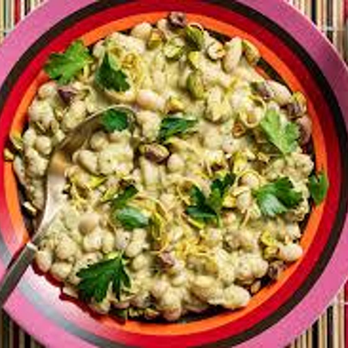 Beans with Pistachio Aïllade