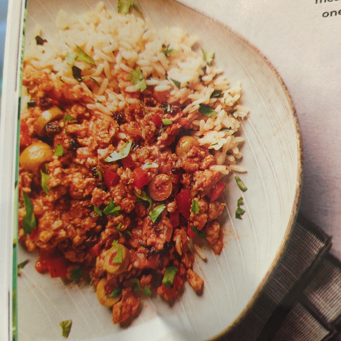 Pork Picadillo with Rice and Cilantro