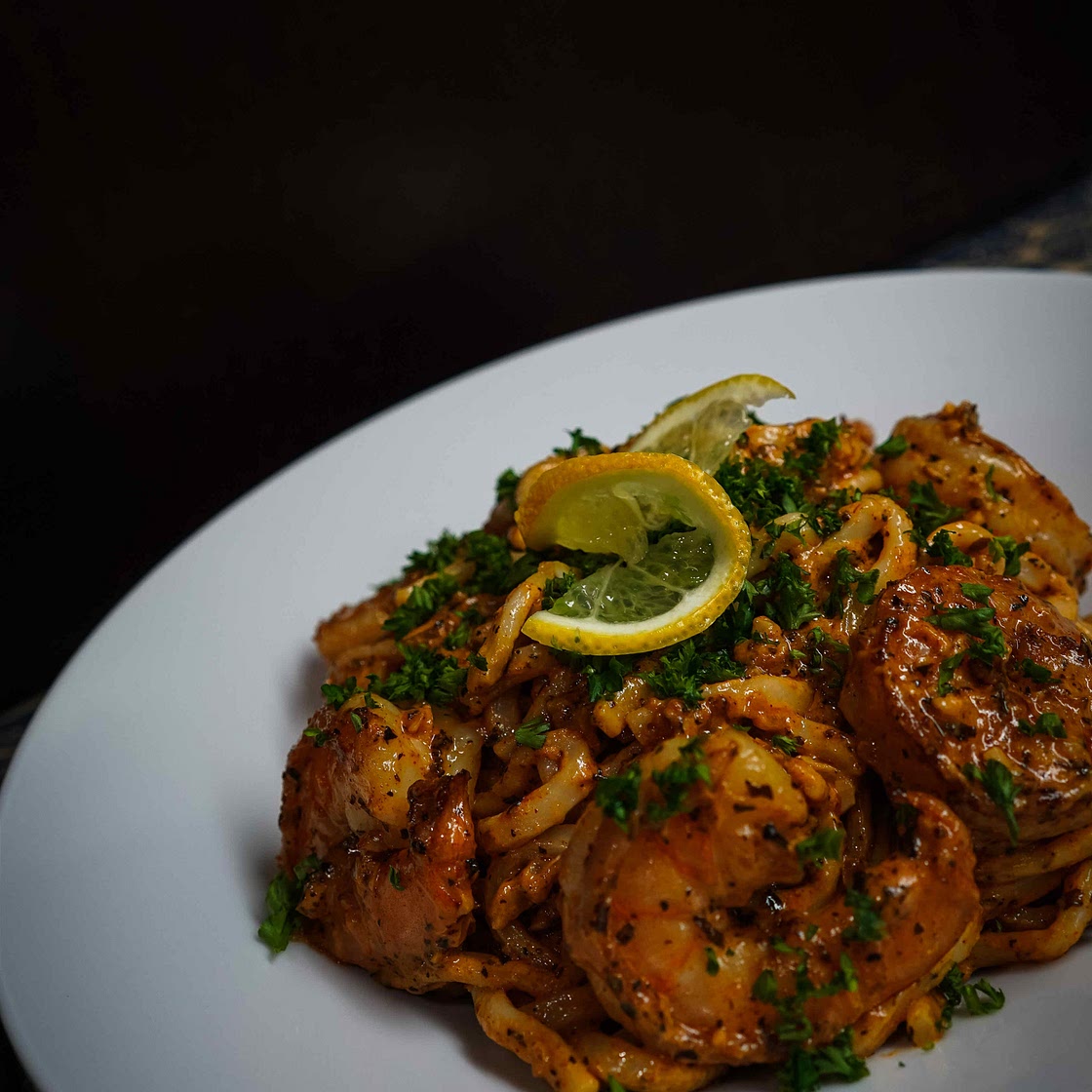 Creamy Cajun Shrimp Udon