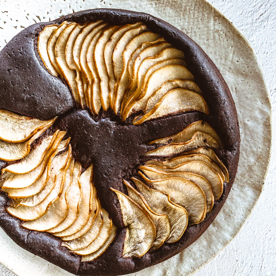 Chocolate, Pear & Olive Oil Cake