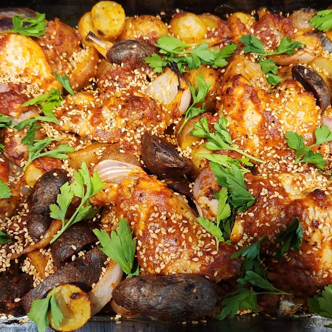 Baked Boneless Chicken Thighs with Baharat