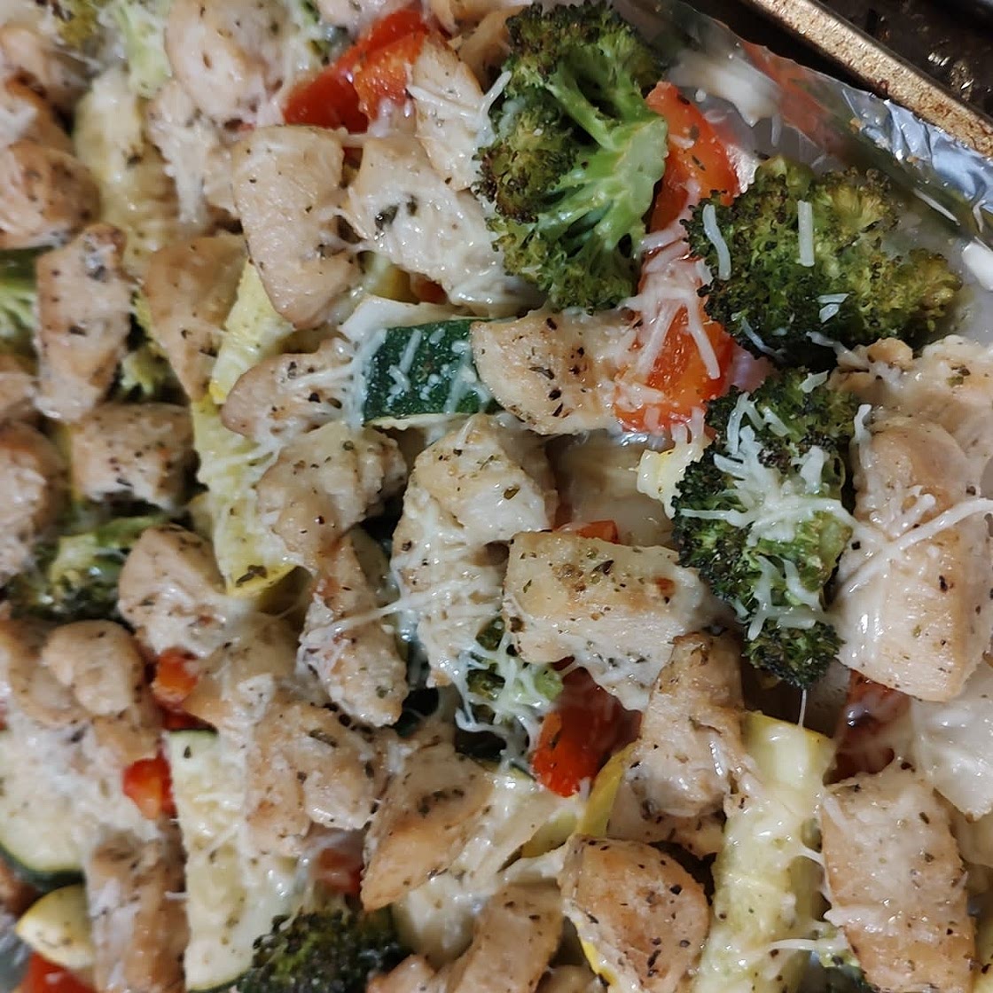 Sheet Pan Chicken and Rainbow Vegetables