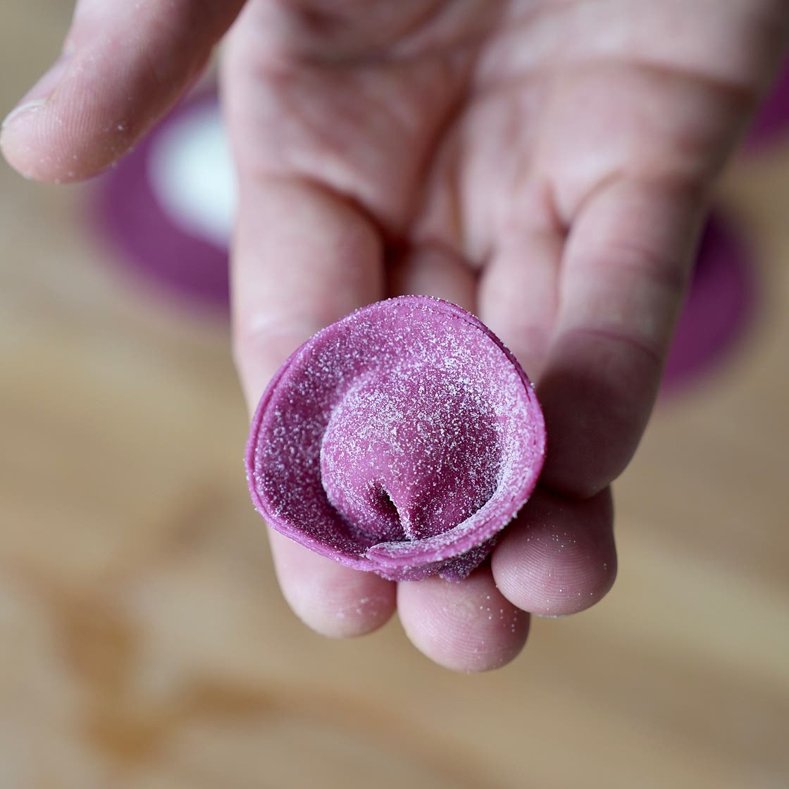 Bright purple pasta dough - Beetroots