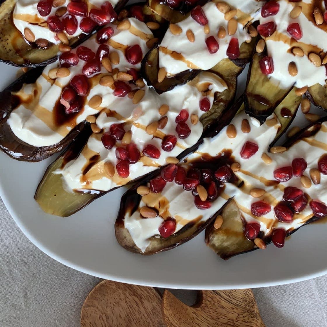 Aubergine with Tahini Yogurt