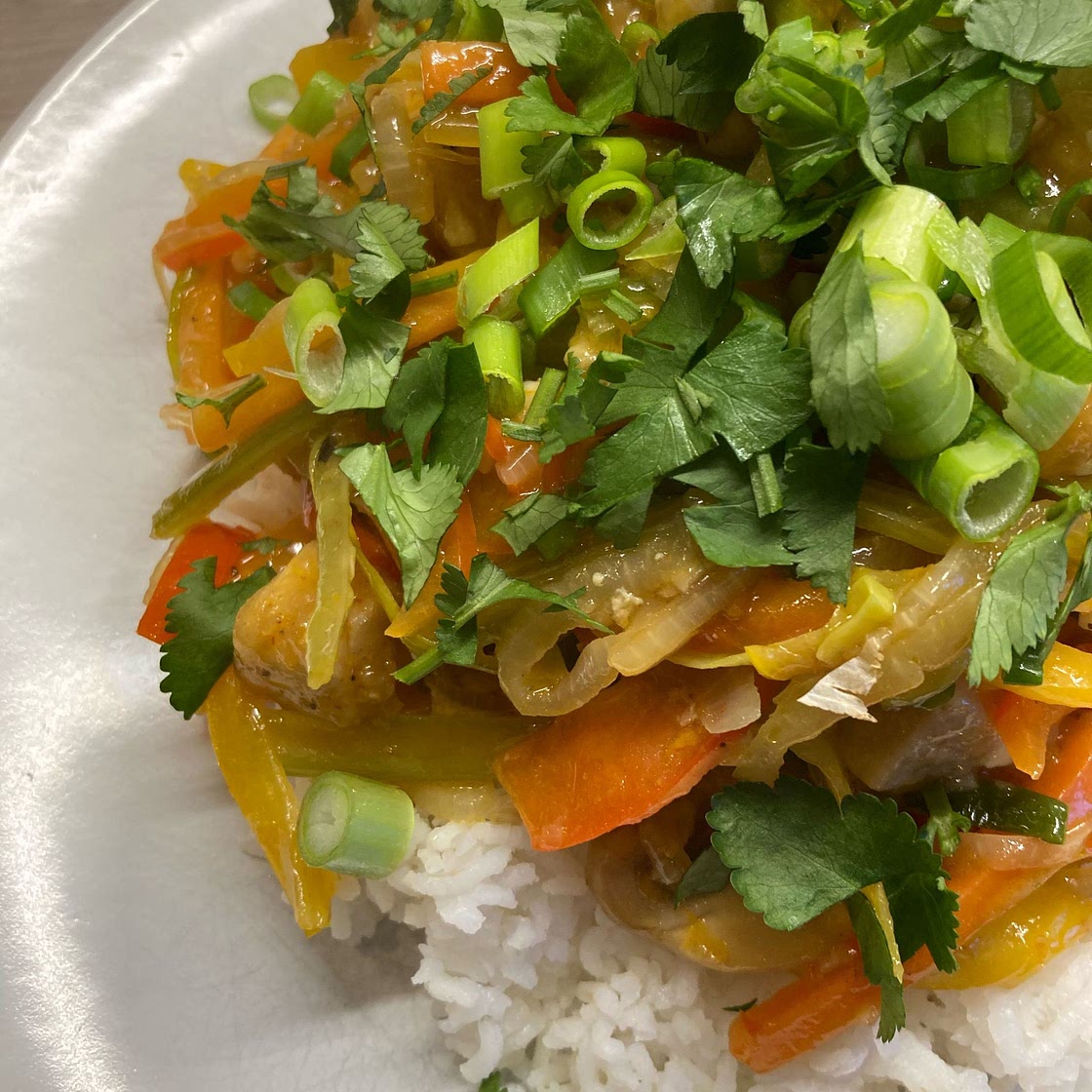 Orange, Tofu, and Bell Pepper Stir-Fry