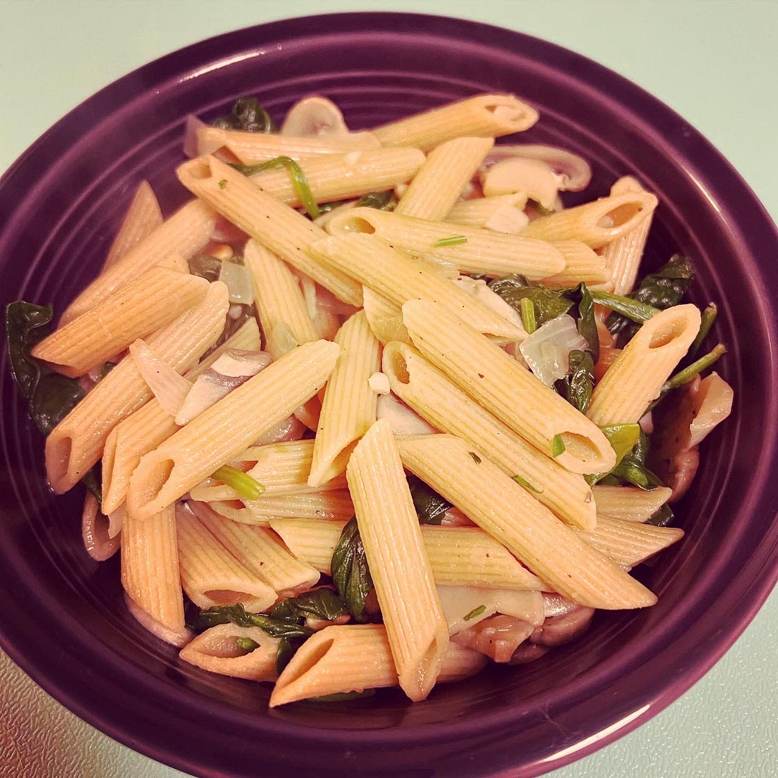 Vegan Mushroom Pasta with Spinach (easy recipe)