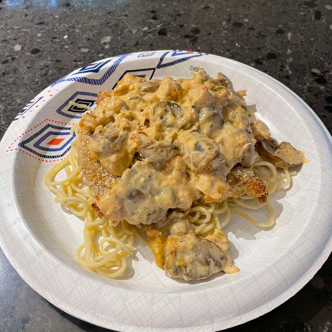 Pork Chops with Crawfish cream sauce