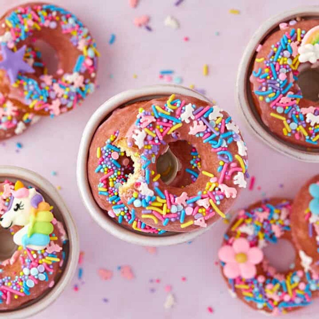 Unicorn Cake Mix Donuts (Baked)