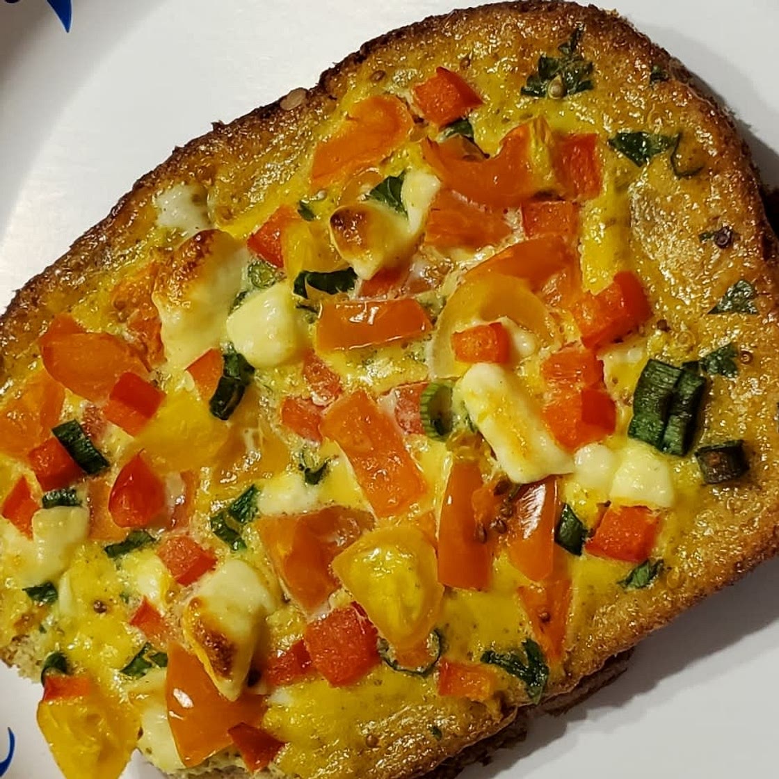 Egg Toast with Vegetables (Healthy Breakfast Recipe)