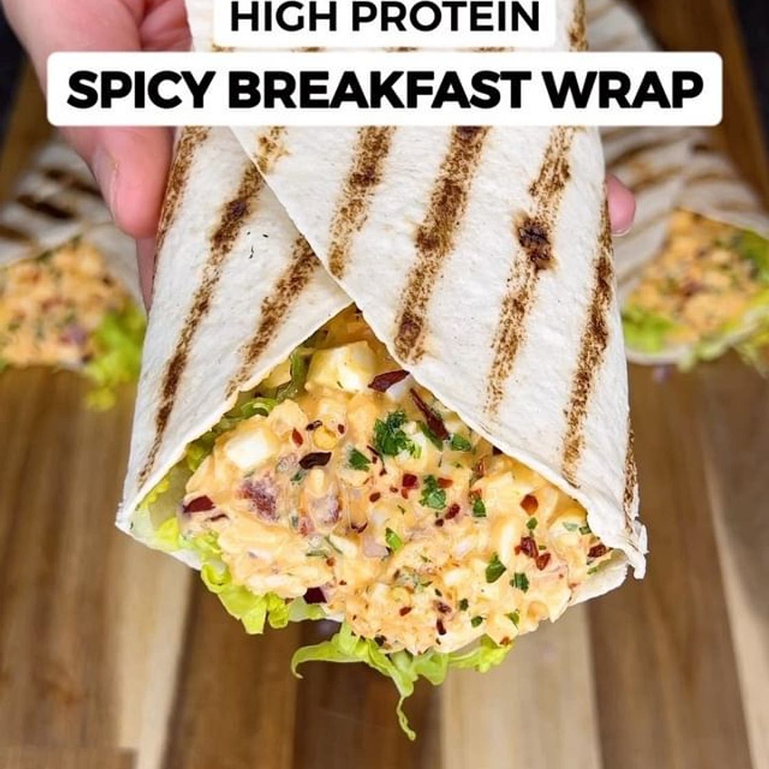High Protein Spicy Creamy Breakfast Wraps!
