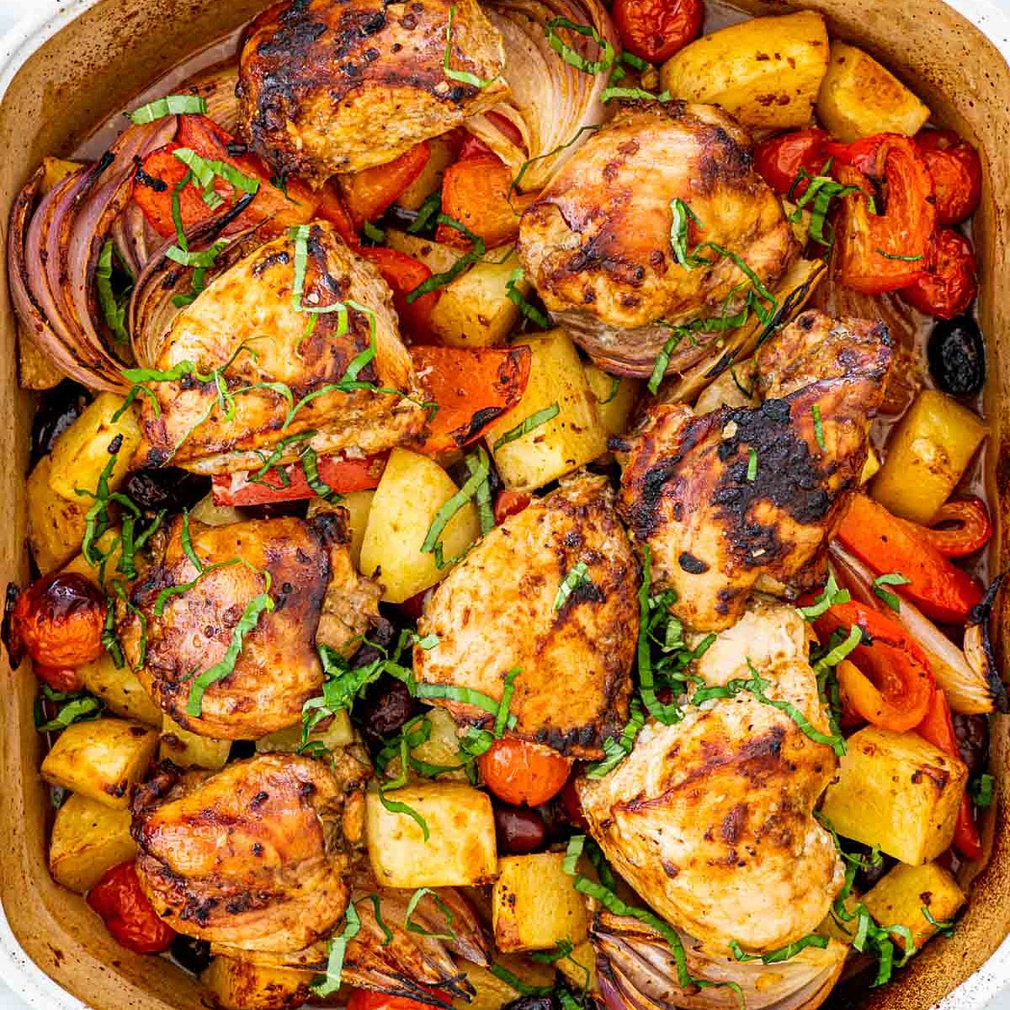 Roasted chicken and veg