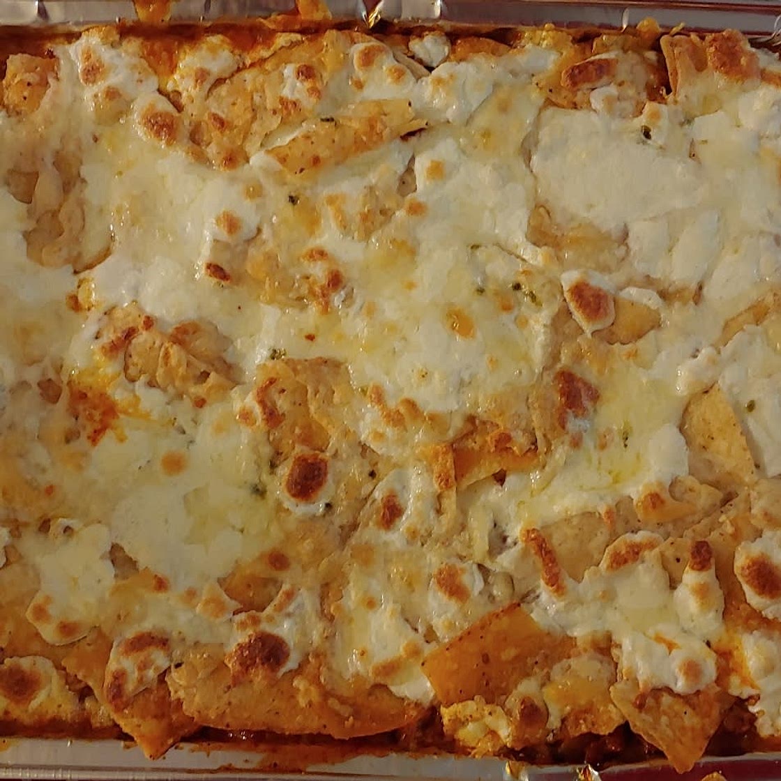 One Skillet Saucy Chicken Tortilla Enchilada Rice Bake