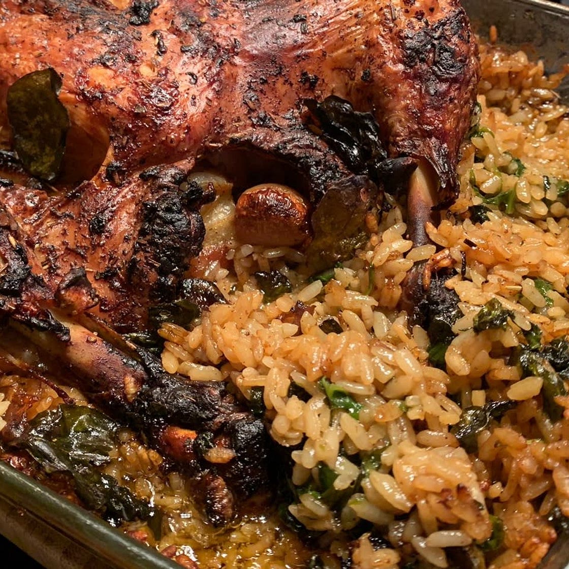 Chicken in a Pot with Lemon Orzo