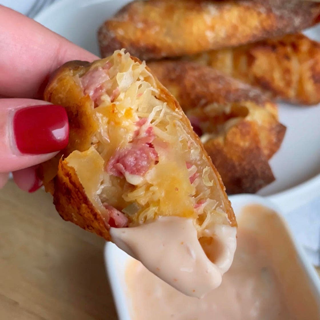 Rueben egg rolls