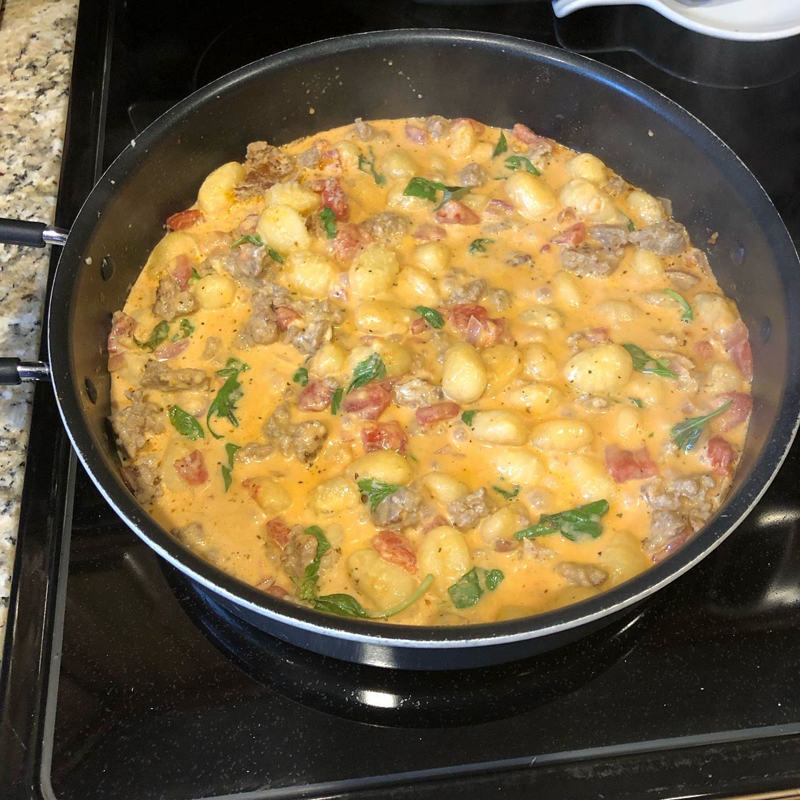 One Pan Creamy Gnocchi with Sausage