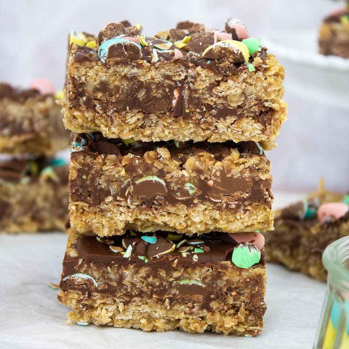 Mini Egg Chocolate Oatmeal Bars