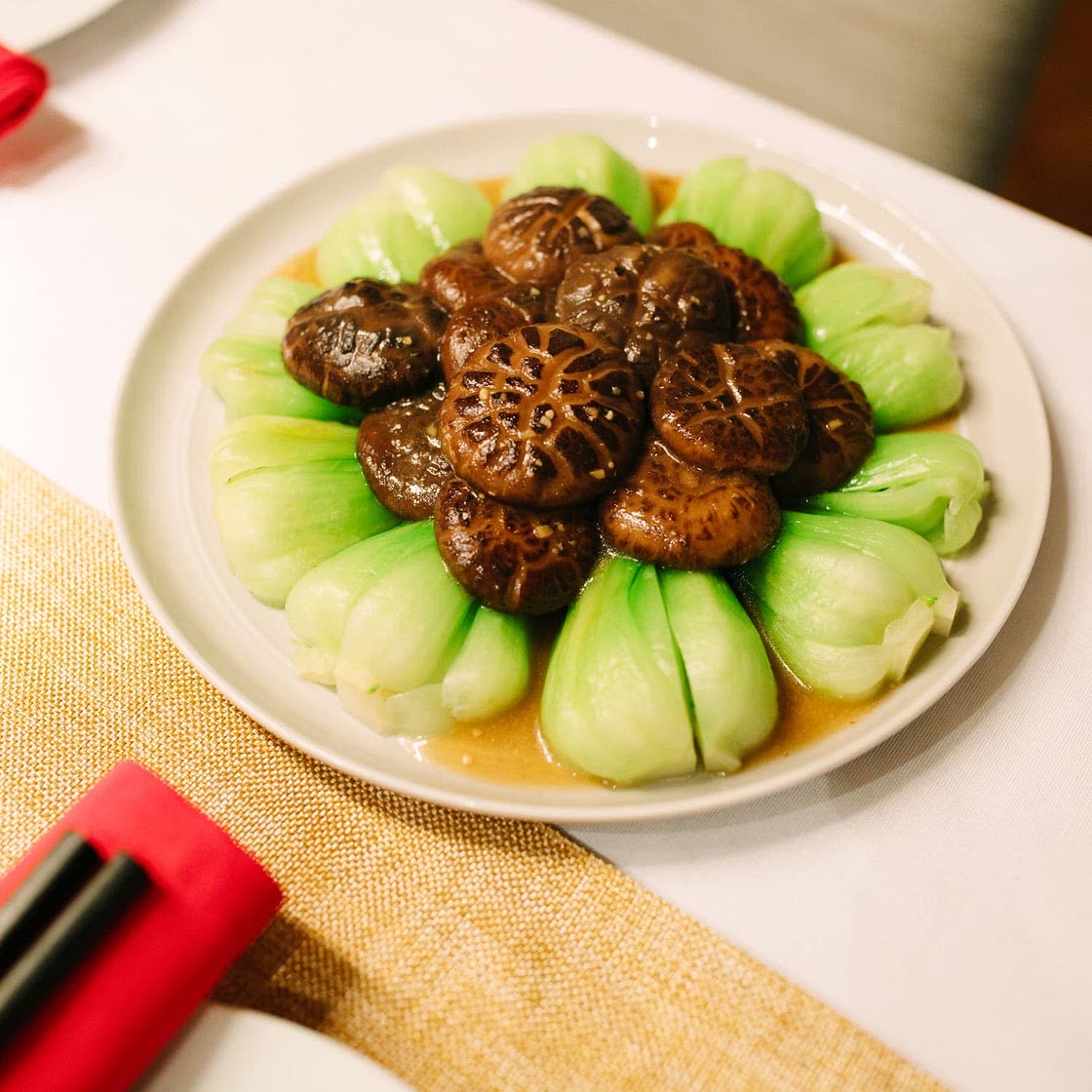 Braised Chinese Mushrooms & Bok Choy