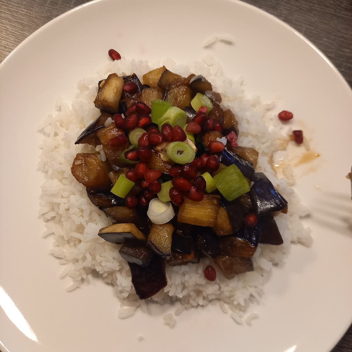 Sticky aubergine