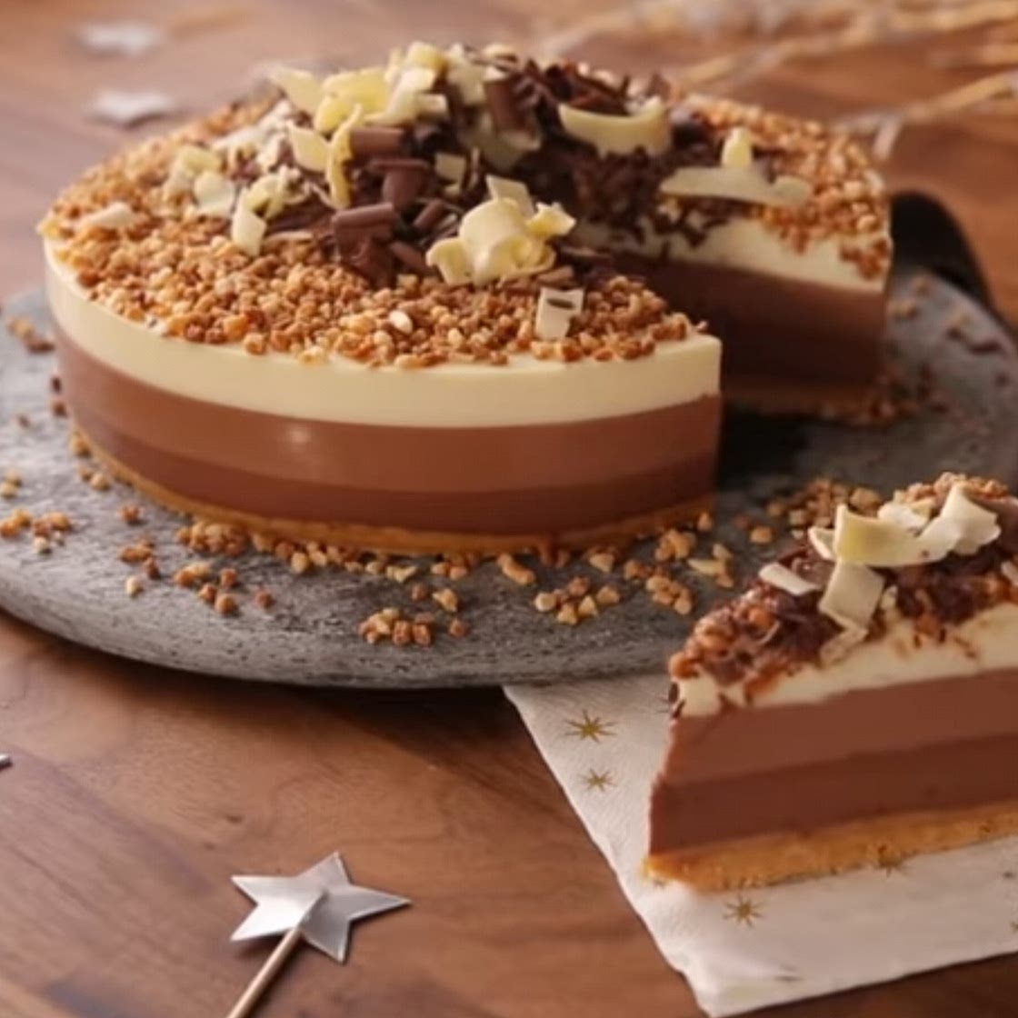 Tarta de 3 chocolates
