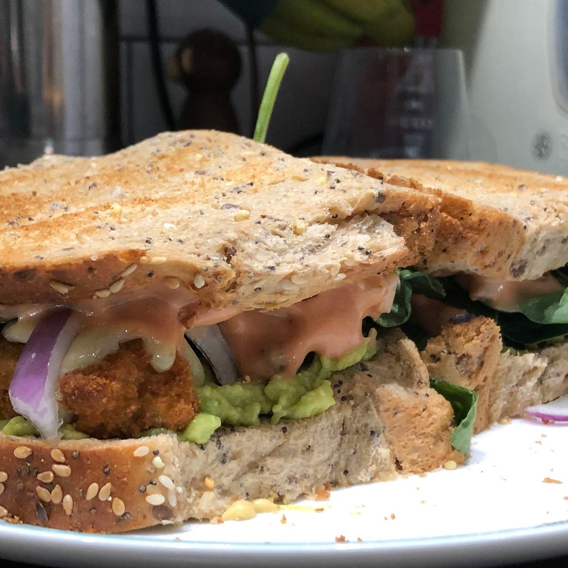 Lazy fried chicken burgers