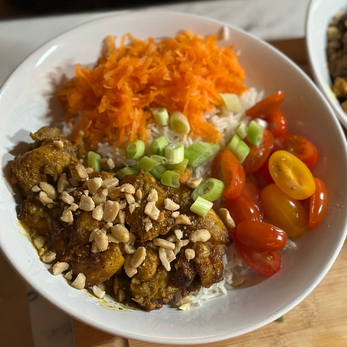 Chicken Satay - Spring Roll Bowls