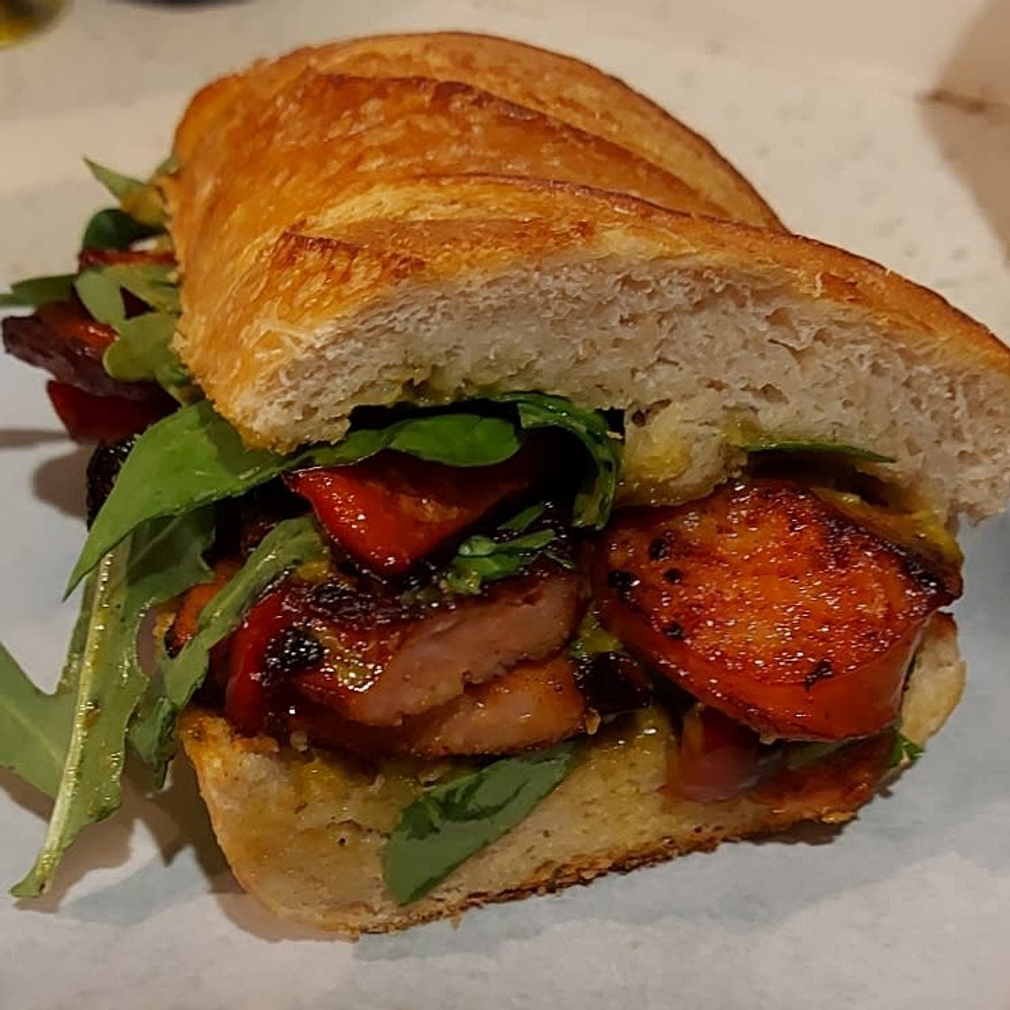 Dinnerly's Chunky Chorizo, Capsicum and Pesto Rolls