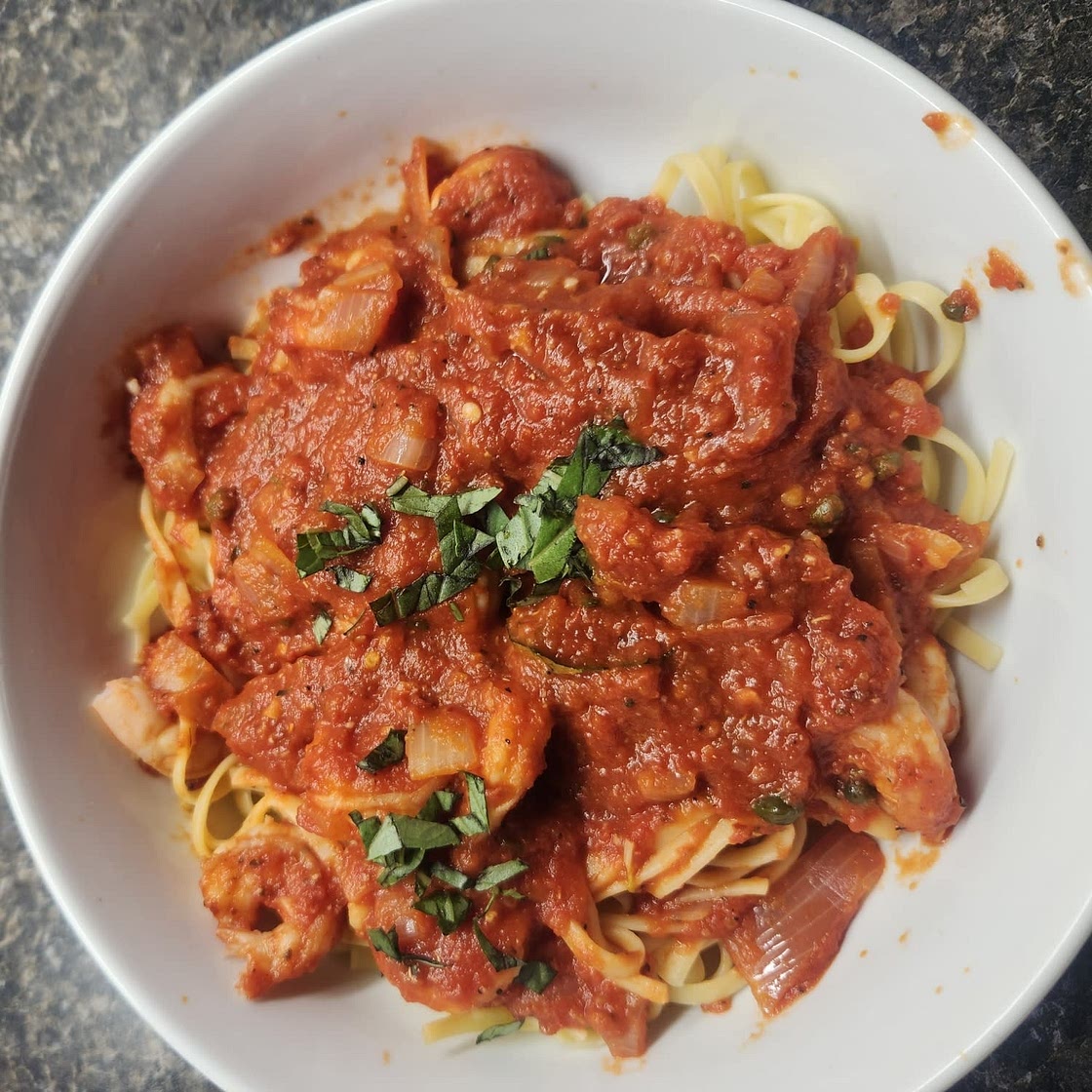 Linguini and Shrimp Fra Diavolo