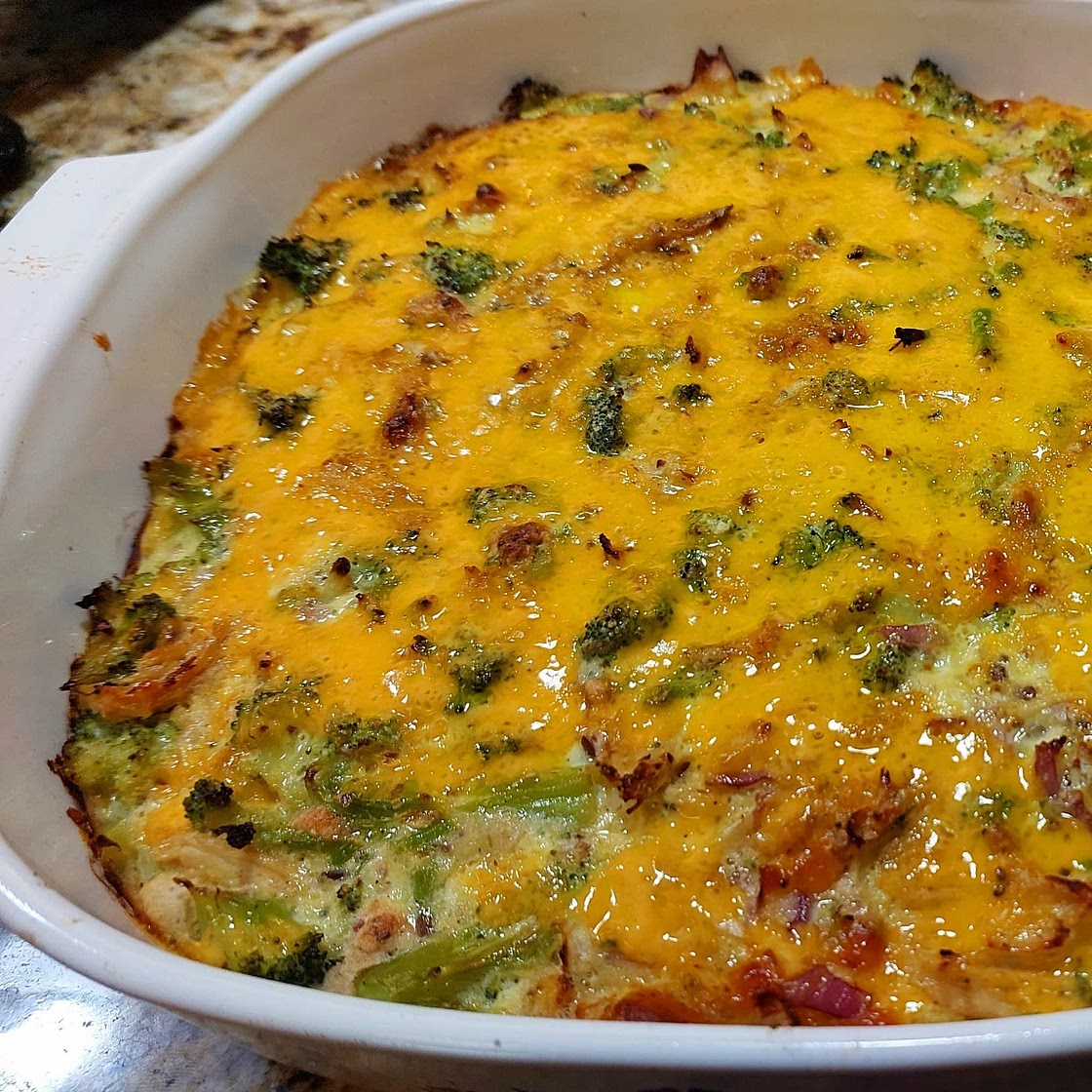 Gluten-Free Impossibly Easy Chicken and Broccoli Pie