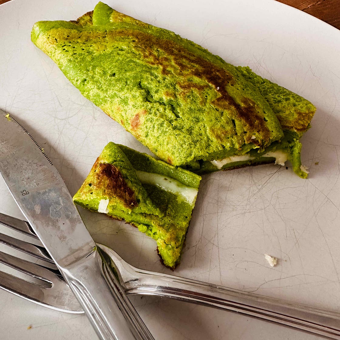 Green savoury crepes