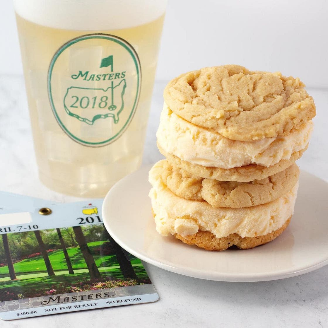 The Masters Peach Ice Cream Sandwich
