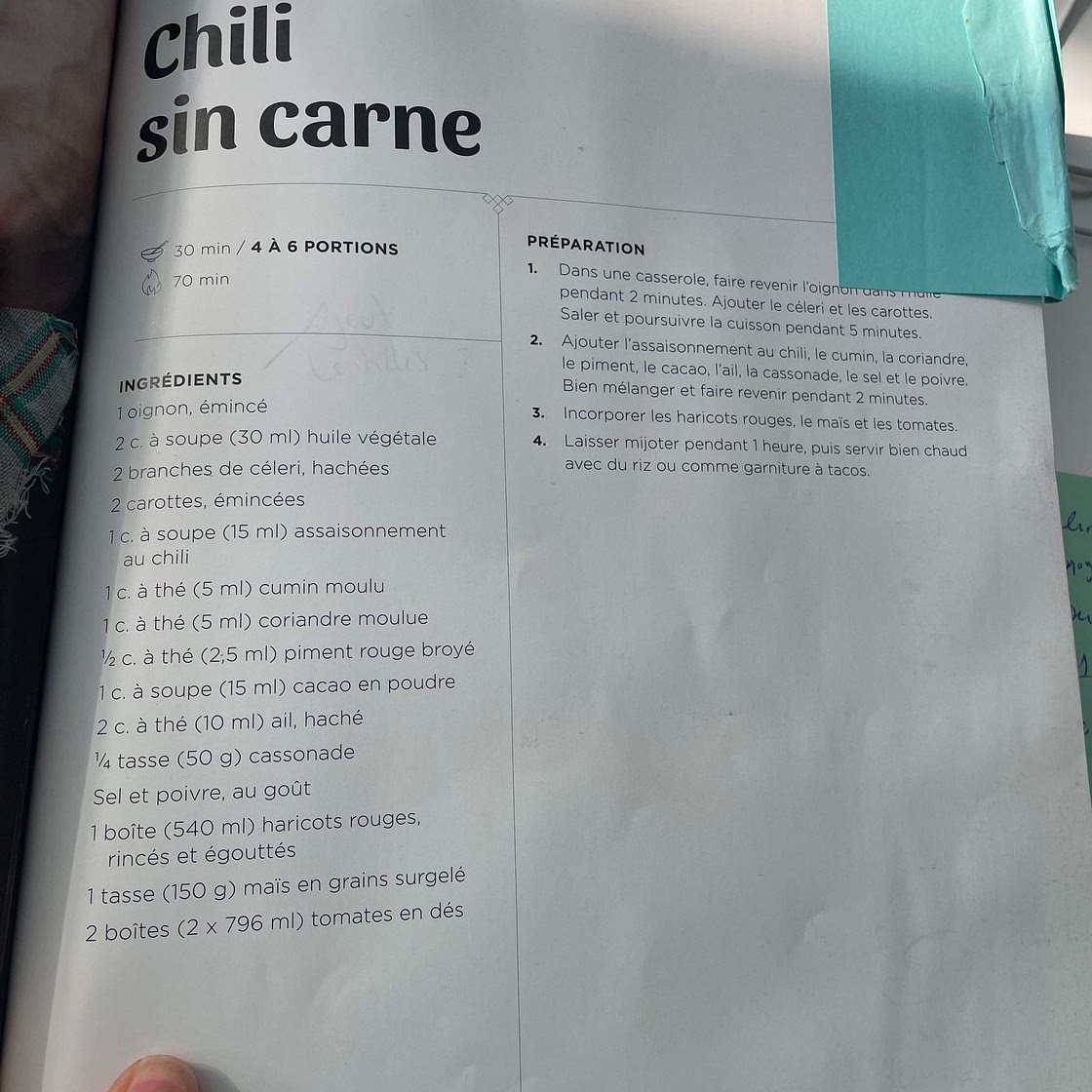 Chili sin carne