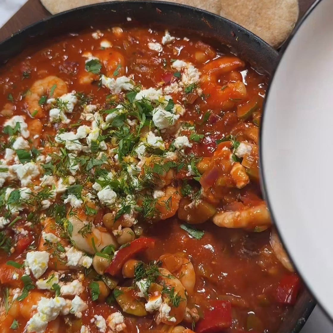 Prawn saganaki