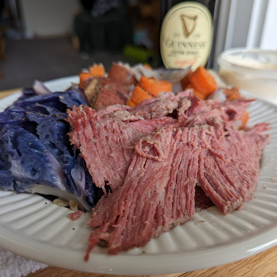 Corned Beef & Cabbage with Creamy Horseradish Sauce