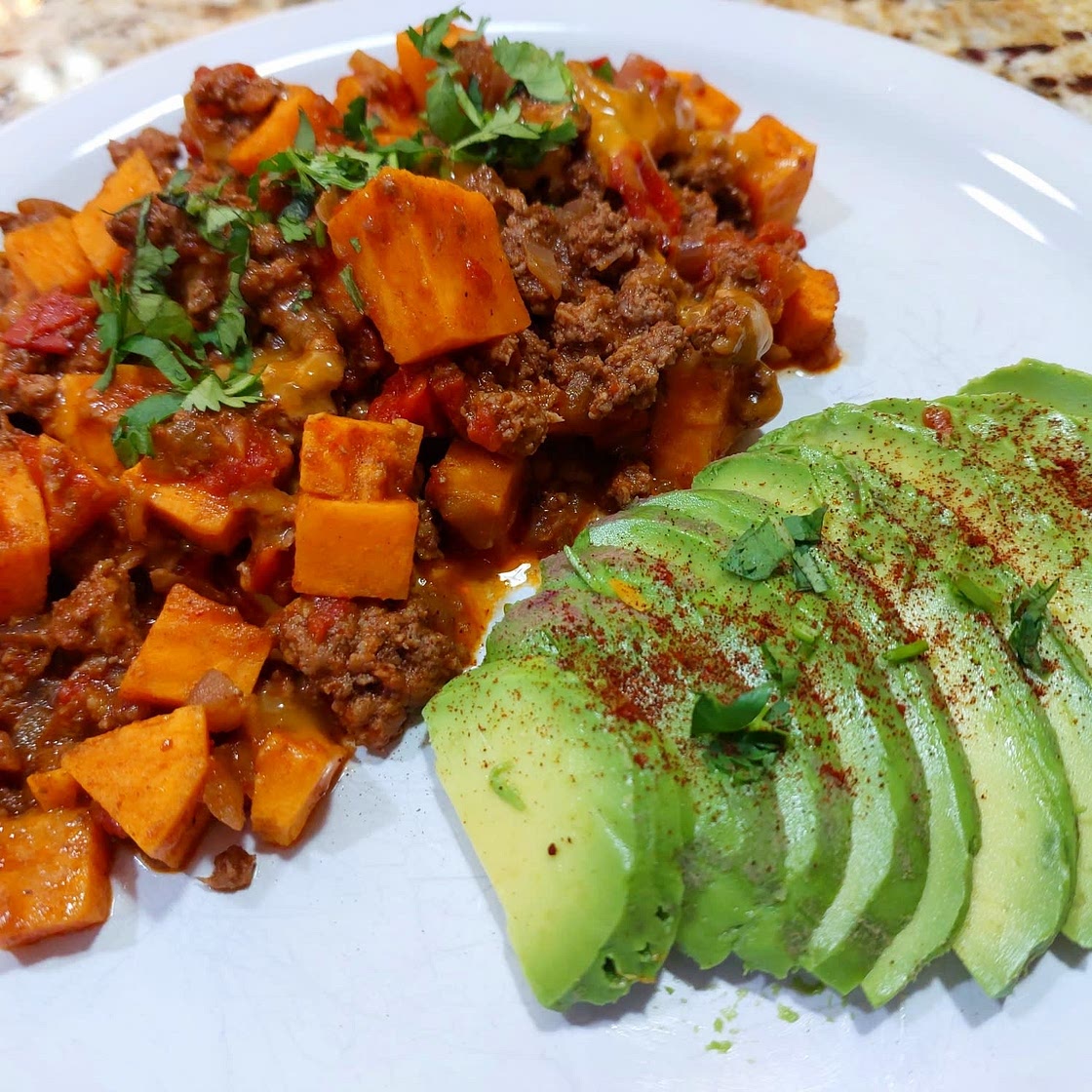 Southwest Ground Beef and Sweet Potato Skillet